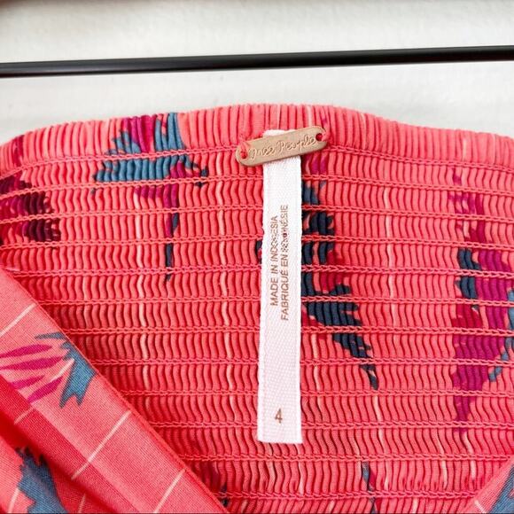 Free People Strapless Coral Parrot Dress - Picture 12 of 12